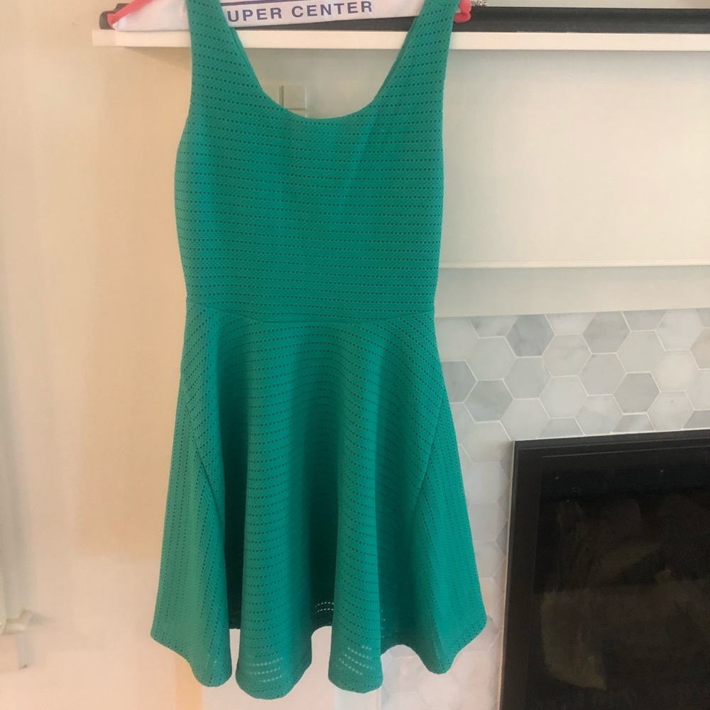 SugarL!PS teal skater dress